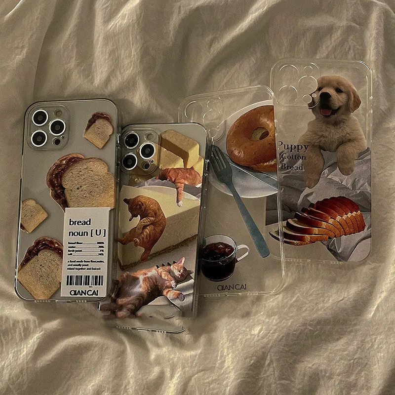 Fully wrapped silicone anti-drop phone case with creative food design for iPhone