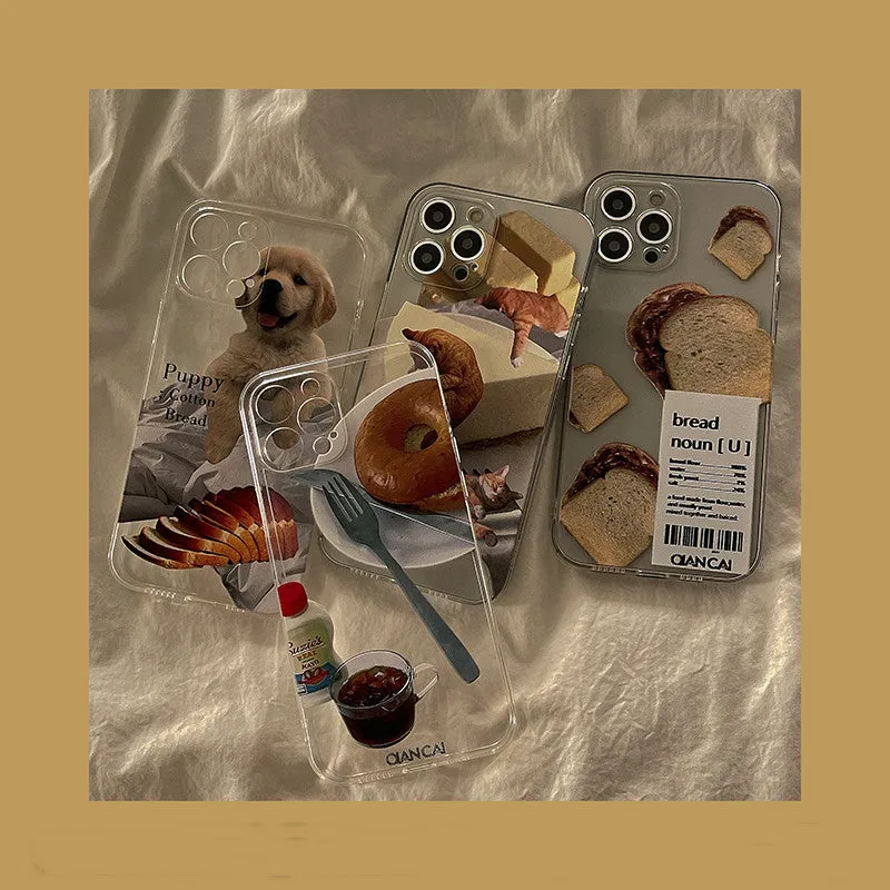 Fully wrapped silicone anti-drop phone case with creative food design for iPhone