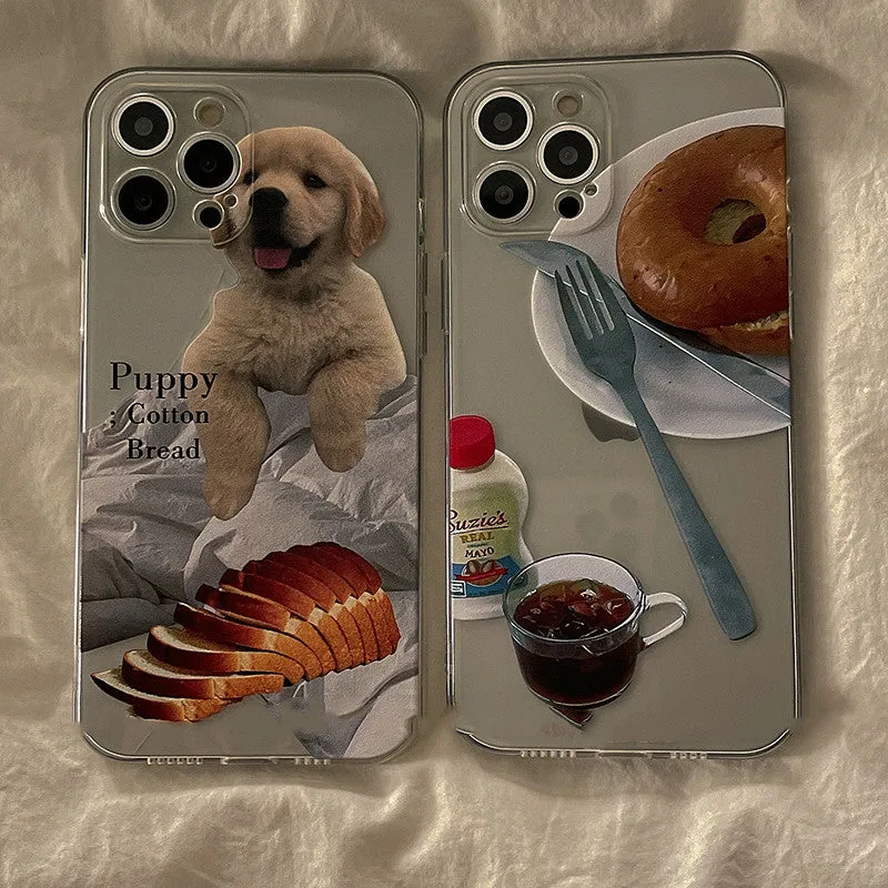 Fully wrapped silicone anti-drop phone case with creative food design for iPhone