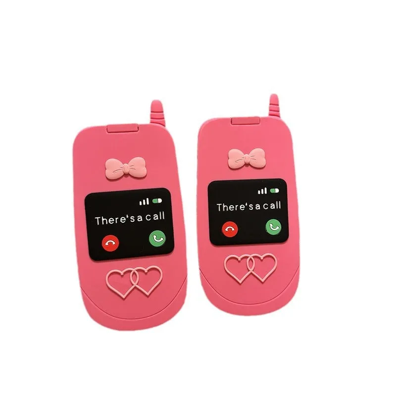 Silicone clamshell phone case in Rose Red Heart with love pattern for iPhone 15 Pro Max