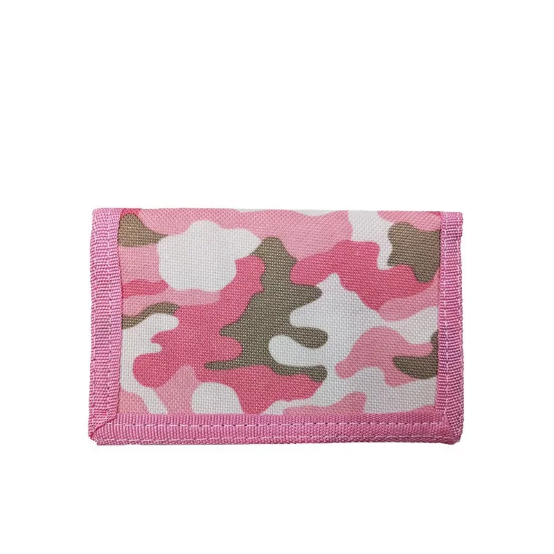 Short style camouflage cloth bank card purse with polyester lining and USB interface