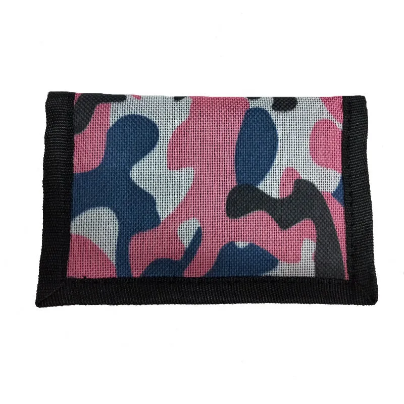Short style camouflage cloth bank card purse with polyester lining and USB interface