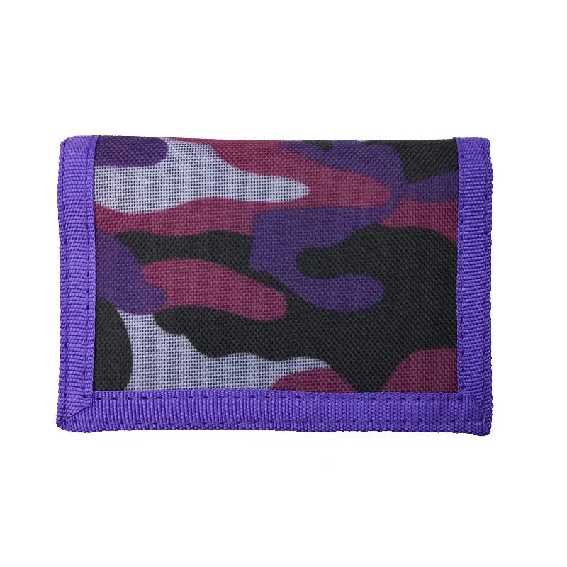 Short style camouflage cloth bank card purse with polyester lining and USB interface