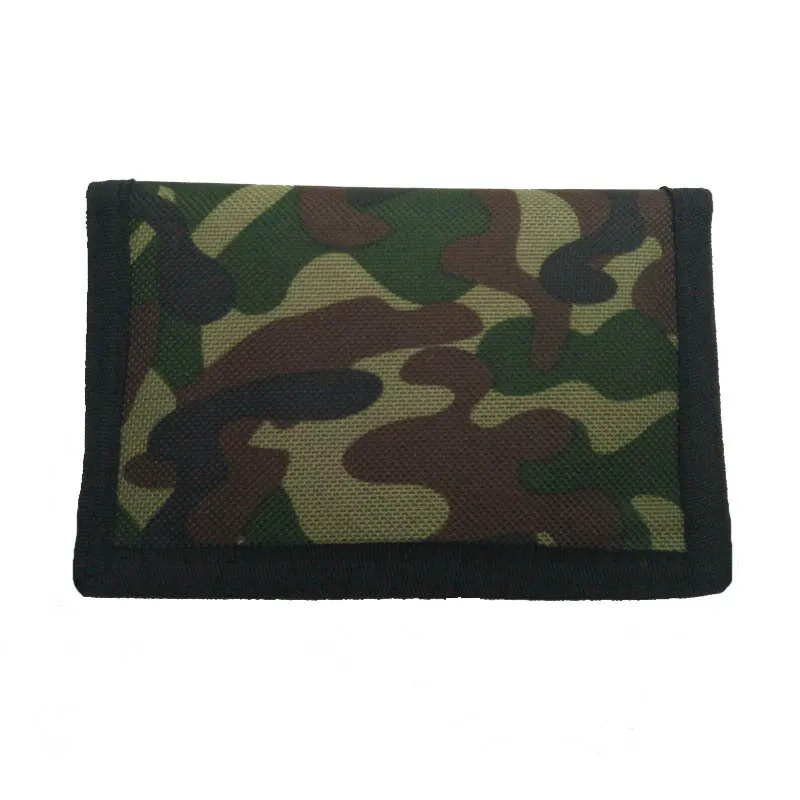 Short style camouflage cloth bank card purse with polyester lining and USB interface
