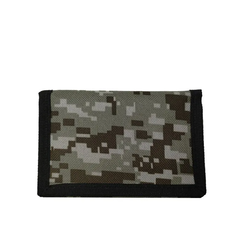 Short style camouflage cloth bank card purse with polyester lining and USB interface