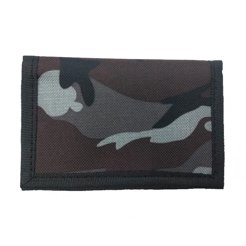 Short style camouflage cloth bank card purse with polyester lining and USB interface