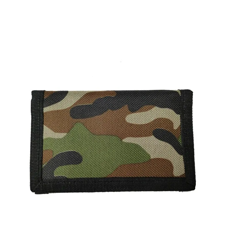 Short style camouflage cloth bank card purse with polyester lining and USB interface