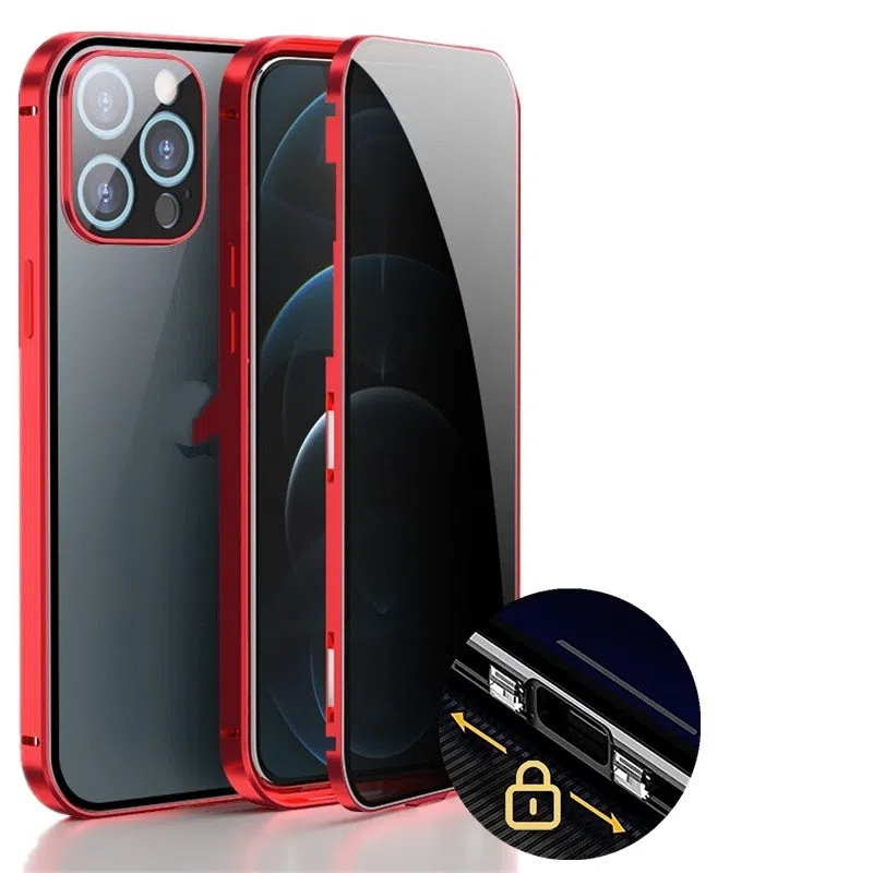 Magneto phone case with double-sided glass and aluminium frame for iPhone 17, available in multiple colours, front view