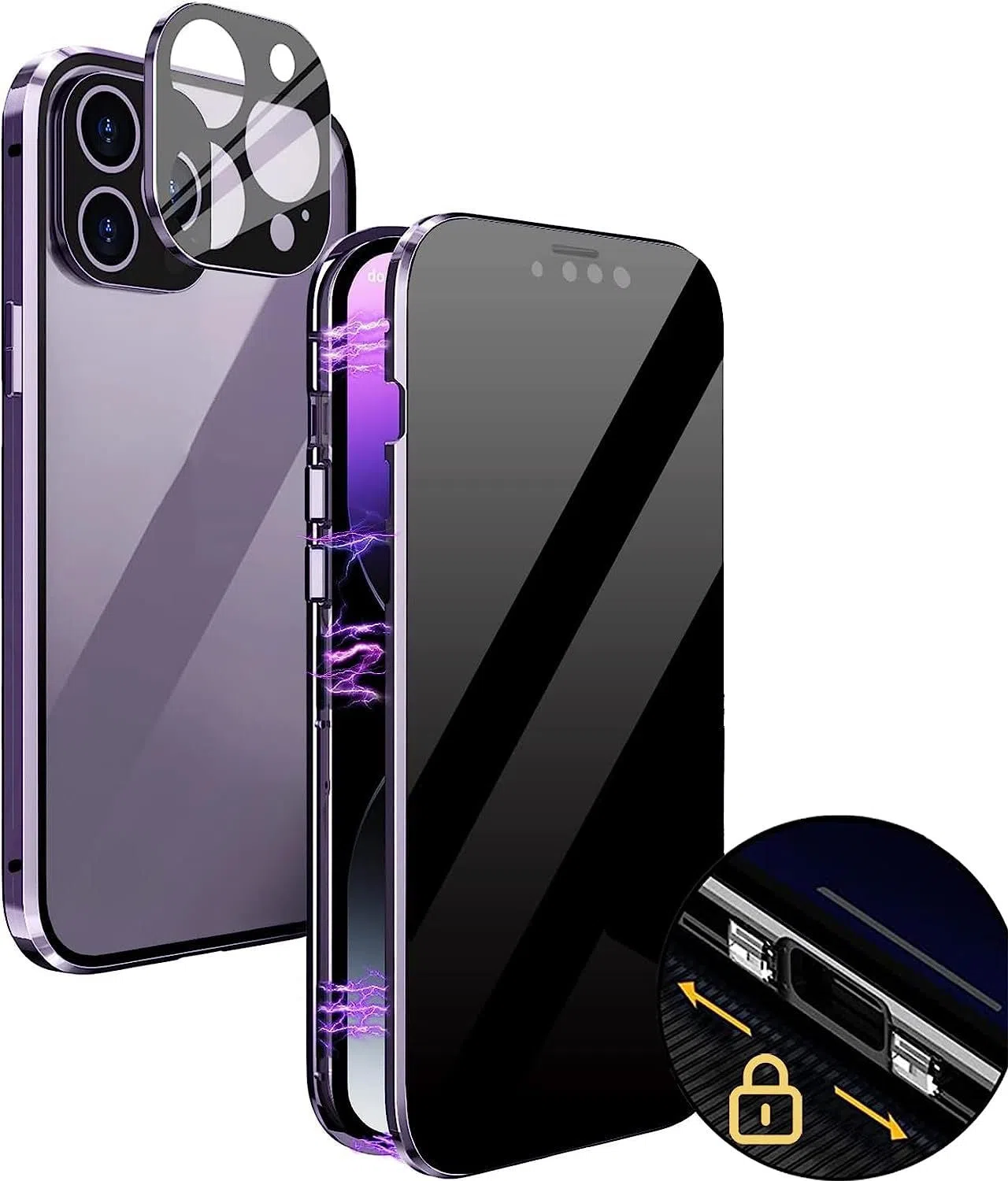 Magneto phone case with double-sided glass and aluminium frame for iPhone 17, available in multiple colours, front view