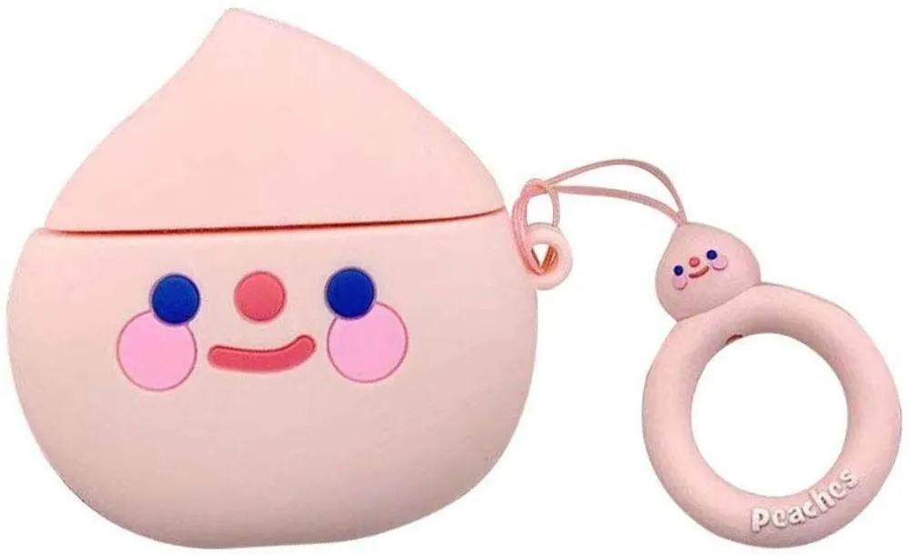 Silicone flip-cover protective case for Apple AirPods 1 and 2 in various cartoon animal designs.