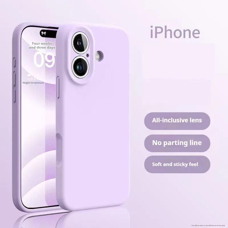Simple solid color liquid silicone phone case for Apple 17 series with shockproof function and matte finish