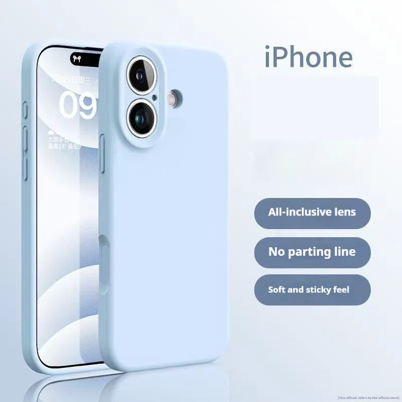 Simple solid color liquid silicone phone case for Apple 17 series with shockproof function and matte finish