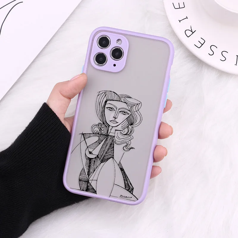 Slim painted TPU phone case for iPhone with fine hole design, shown in a floral pattern.