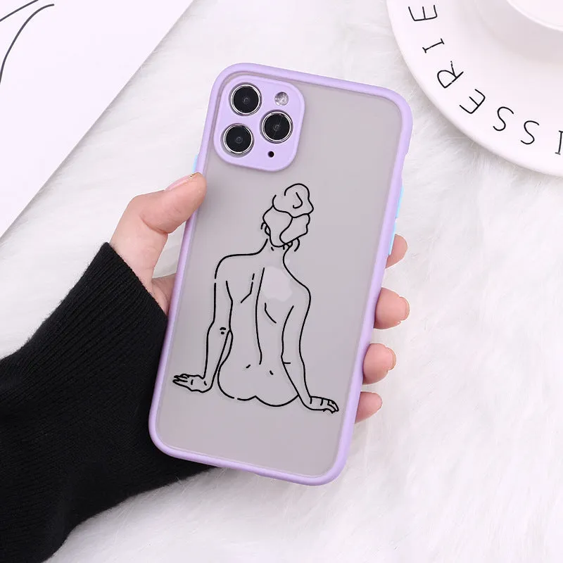 Slim painted TPU phone case for iPhone with fine hole design, shown in a floral pattern.