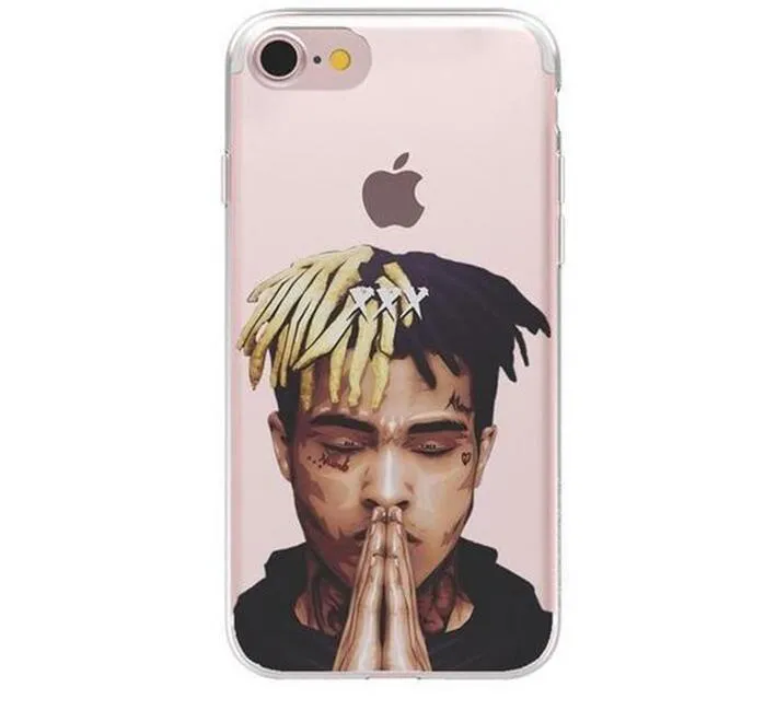 Transparent matte iPhone case with an exotic Xxxtentacion pattern design.