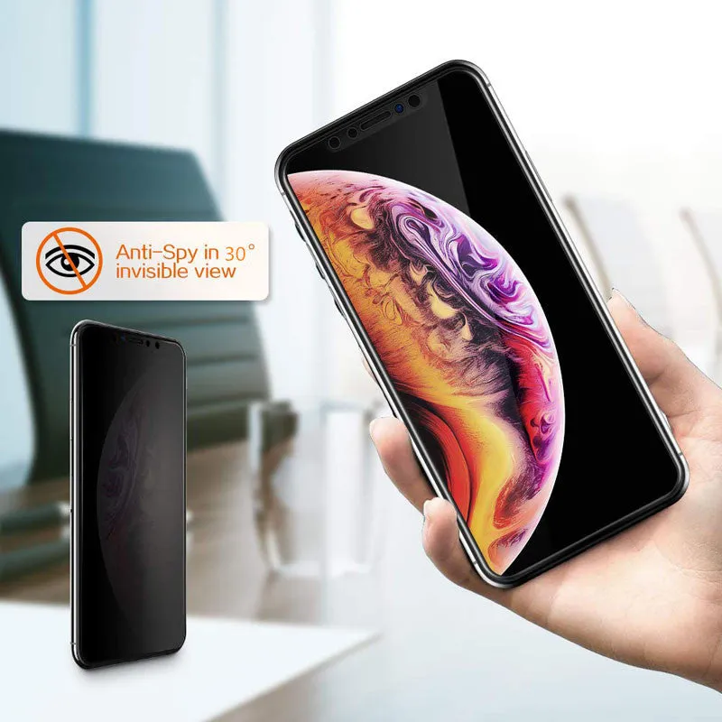 Black tempered glass screen protector for iPhone with high-definition clarity