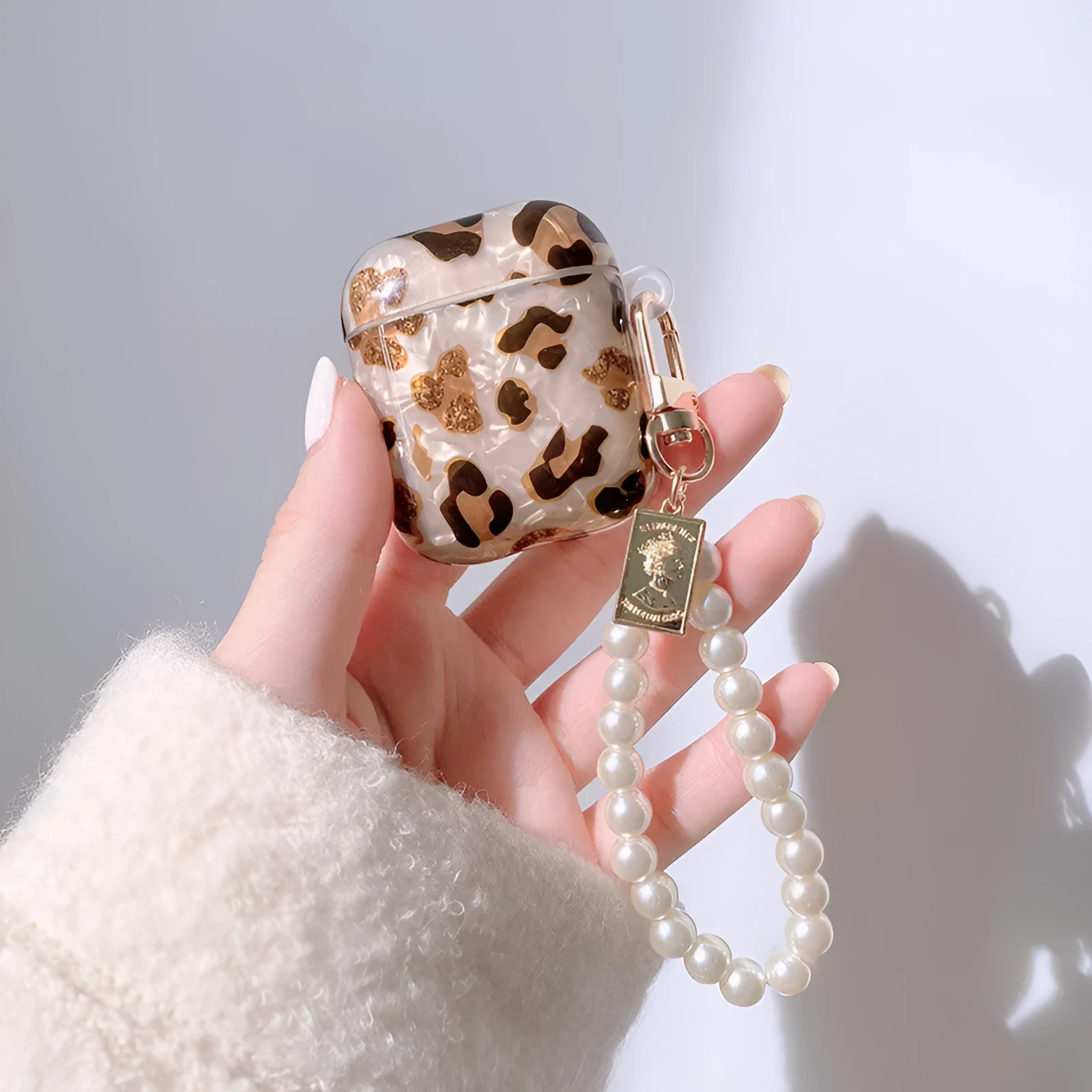 Yellow leopard print TPU protective case for Apple AirPods Pro with flip opening design