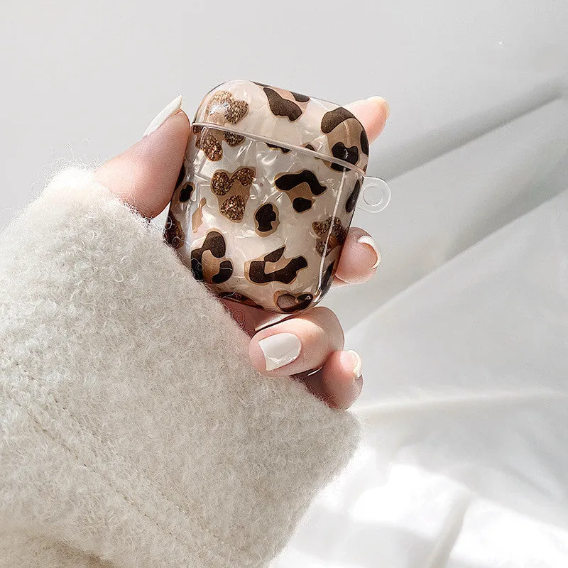 Yellow leopard print TPU protective case for Apple AirPods Pro with flip opening design