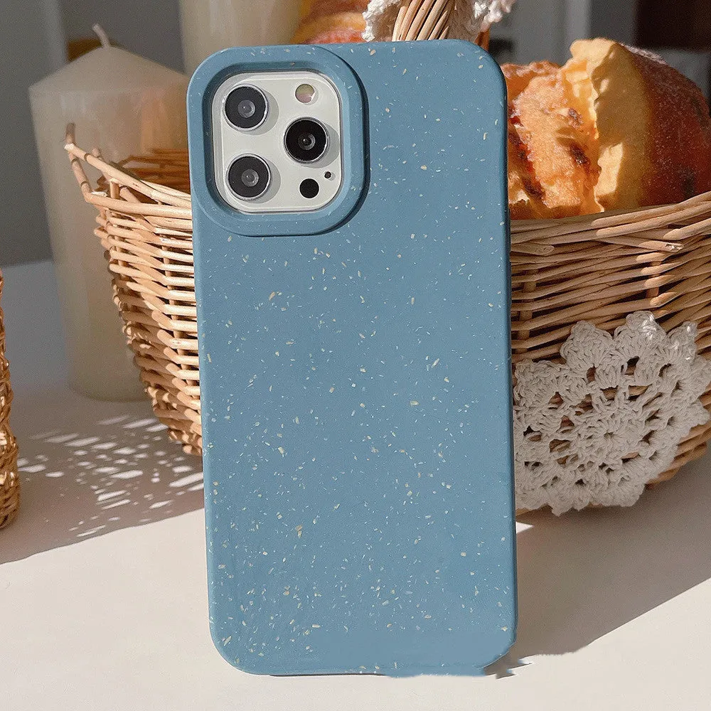 A wheat straw fibre composite phone case for iPhone 14 Pro Max in multiple colour options on a white background.