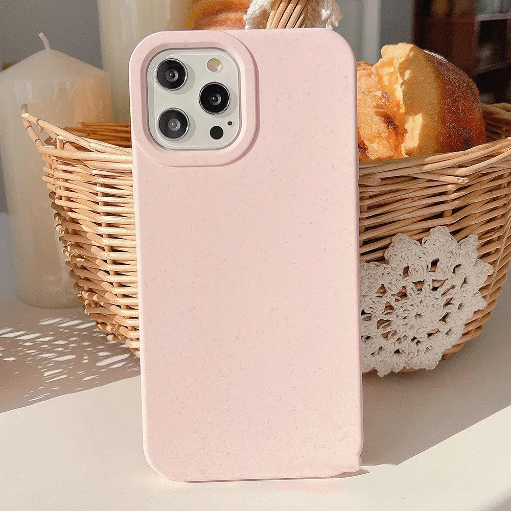 A wheat straw fibre composite phone case for iPhone 14 Pro Max in multiple colour options on a white background.