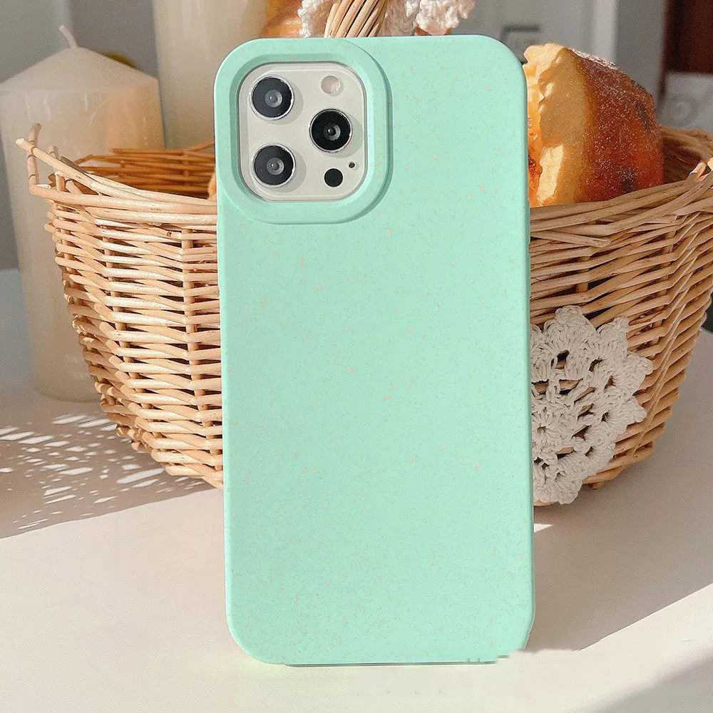 A wheat straw fibre composite phone case for iPhone 14 Pro Max in multiple colour options on a white background.