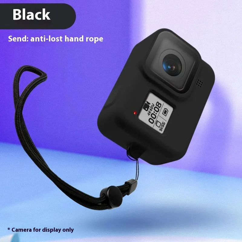 GoPro Hero8 Black silicone protective sleeve with neck lanyard and wrist strap accessory bundle