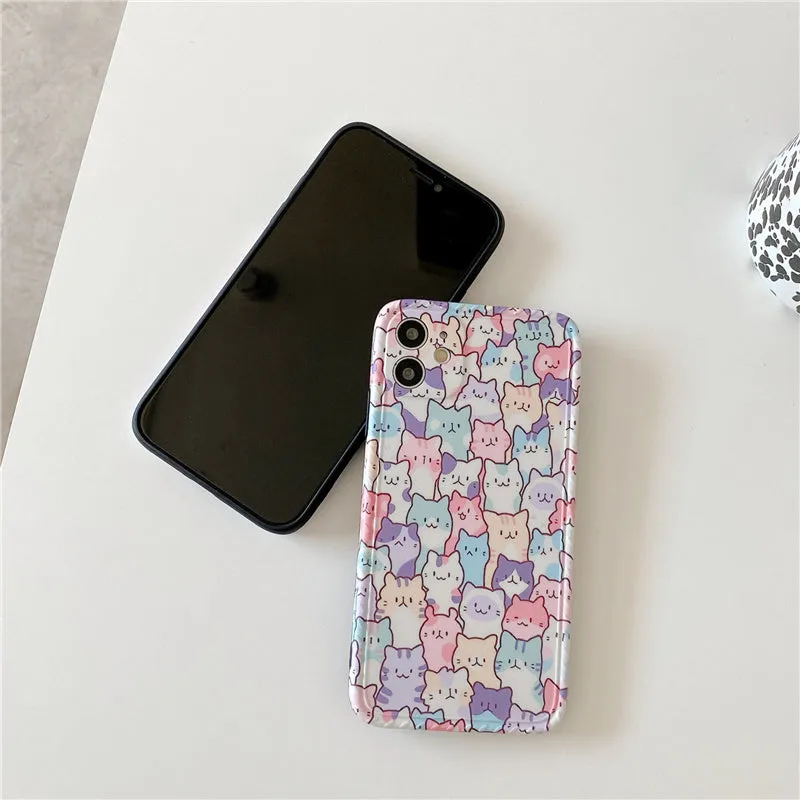 Colourful cartoon design TPU protective case for iPhone mobile phone.