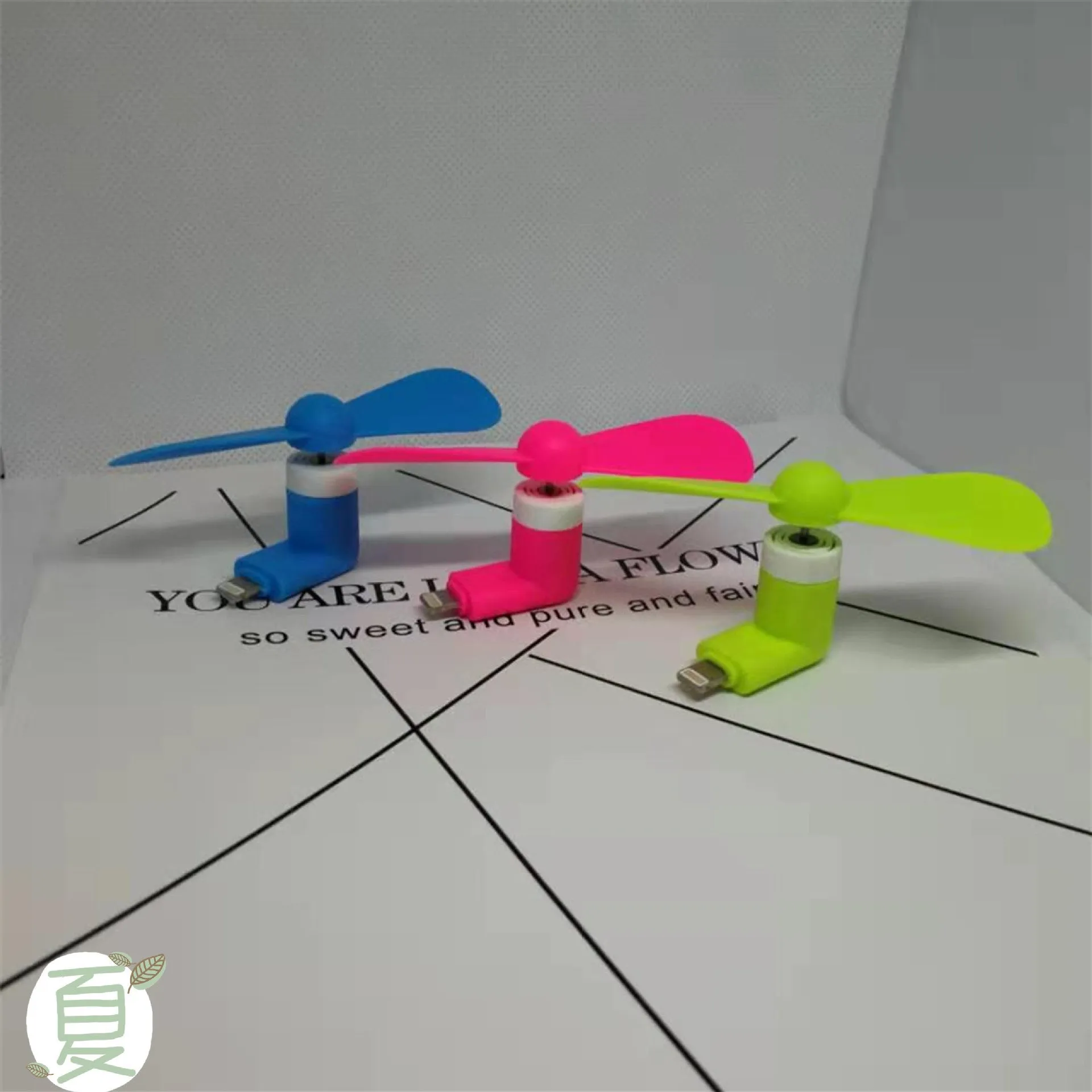 Portable phone mini fan with rotary switch in multiple colour options