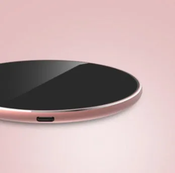 Ultra-thin aluminium alloy wireless charger in four metallic colour options