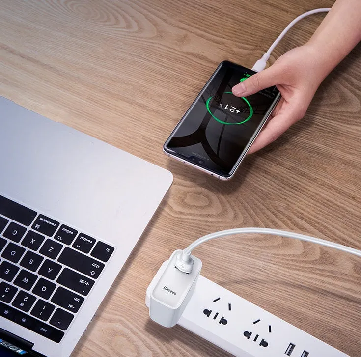 Baseus Android fast charge cable with micro USB connector in black or white