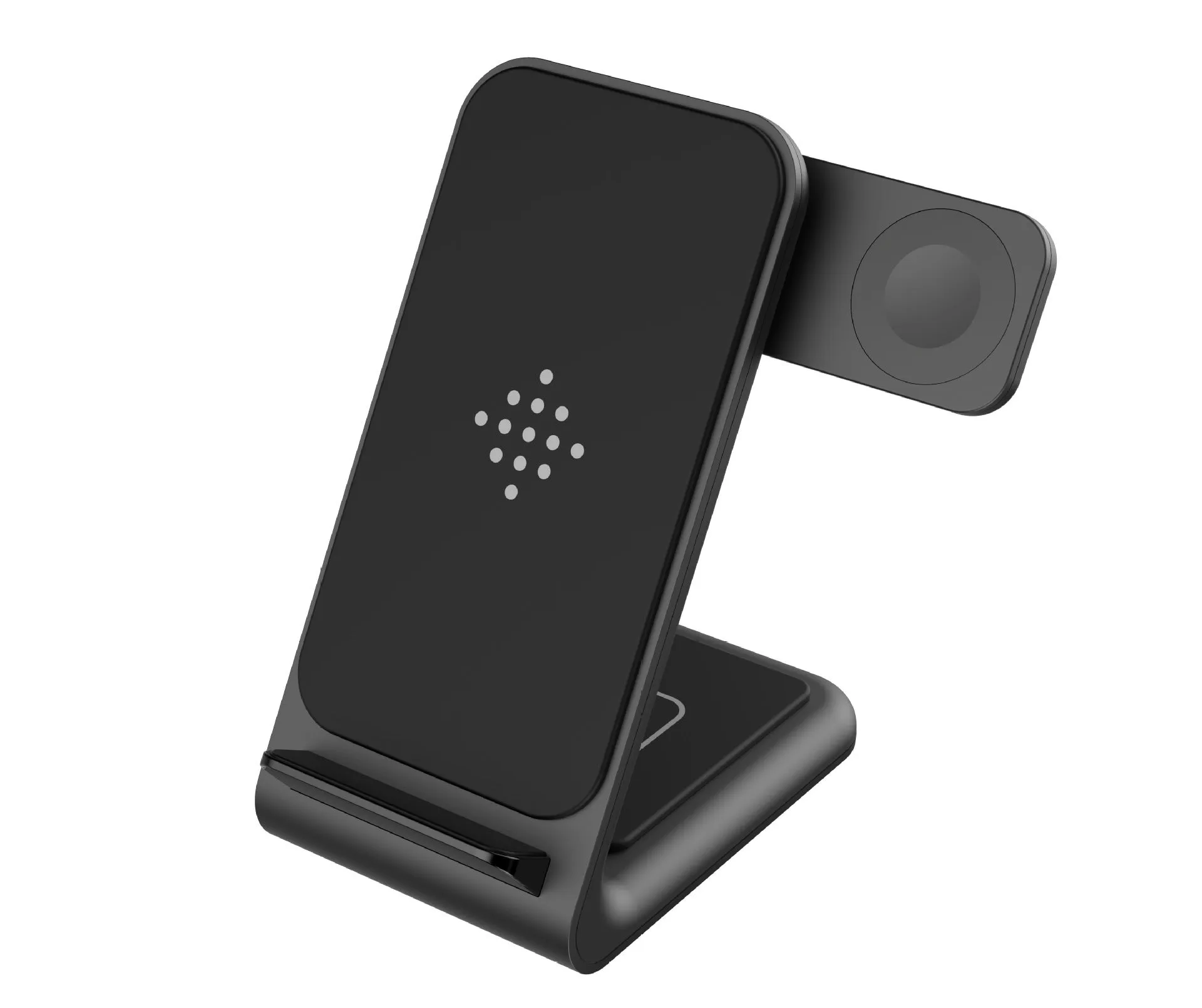 Three-in-one wireless charging bracket for iPhone, Apple Watch and AirPods in black colour