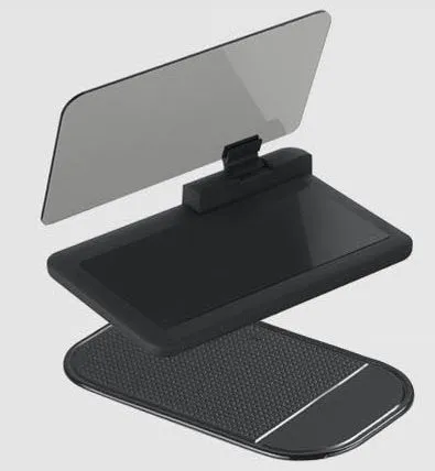 Universal car smartphone holder for navigation display with organic glass screen and reflection film.
