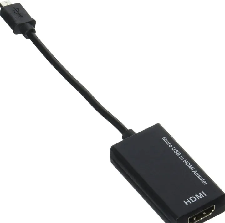 Black DisplayPort to HDMI adapter with a 12cm cable attached