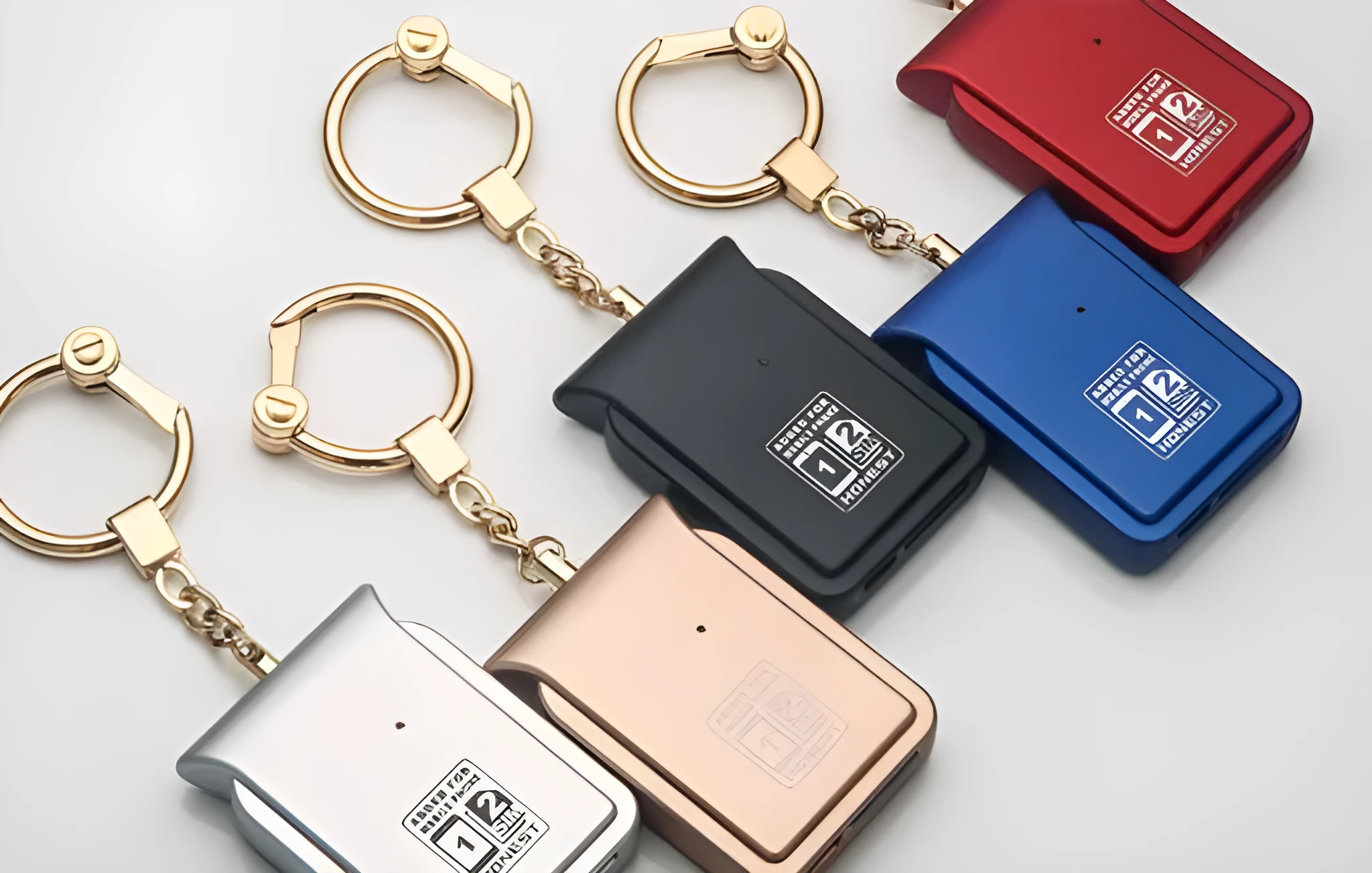 Bluetooth dual SIM adapter keychain for iOS devices with NANO SIM slot and USB charging port