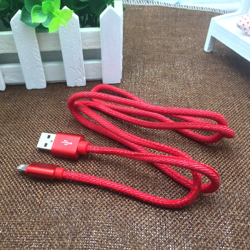 Denim braided USB-C charging cable with aluminium connectors in three length options