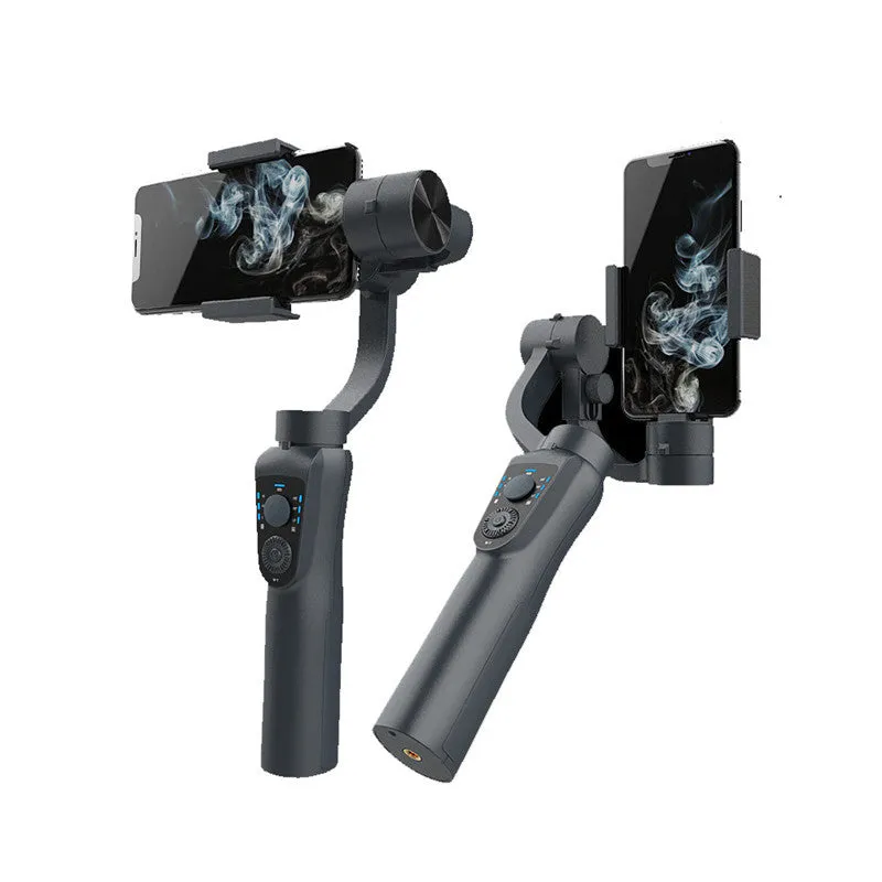 Mobile phone three-axis stabilizer gimbal with extension rod and tripod accessories
