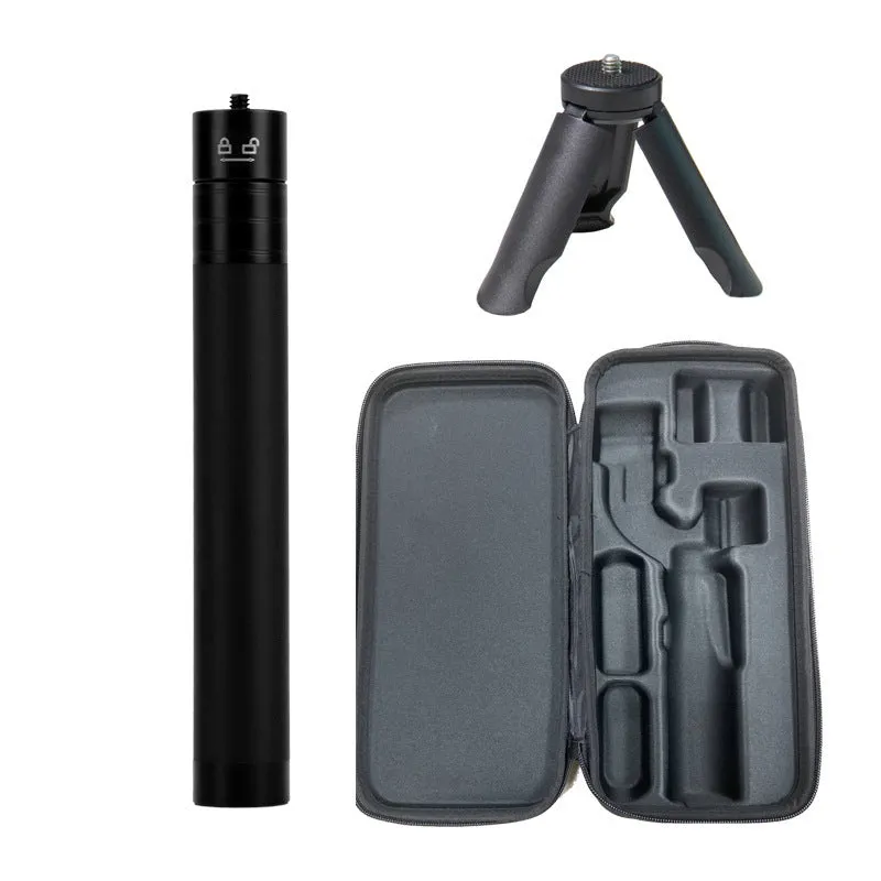 Mobile phone three-axis stabilizer gimbal with extension rod and tripod accessories