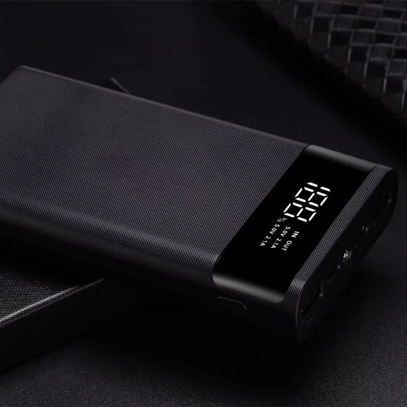 Digital display power bank spring kit with black plastic shell showing dimensions 45x76x22mm