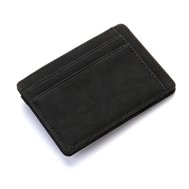 PU leather magic wallet with flip card holder and zipper coin purse in multiple colour options