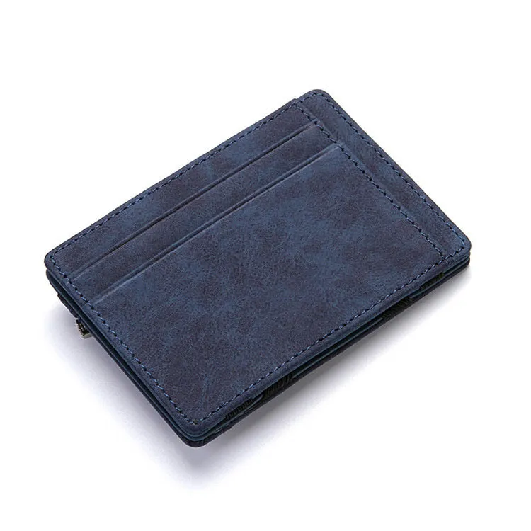 PU leather magic wallet with flip card holder and zipper coin purse in multiple colour options