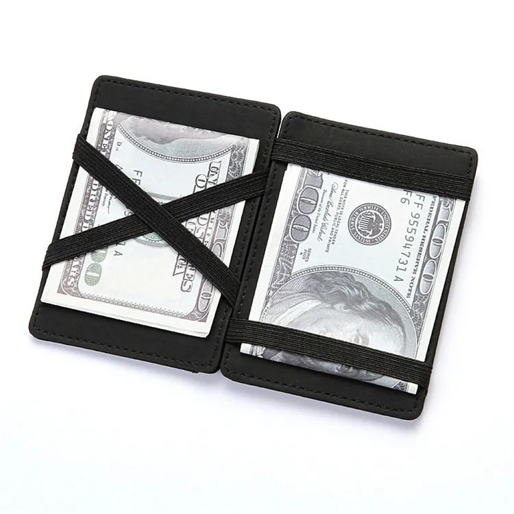 PU leather magic wallet with flip card holder and zipper coin purse in multiple colour options
