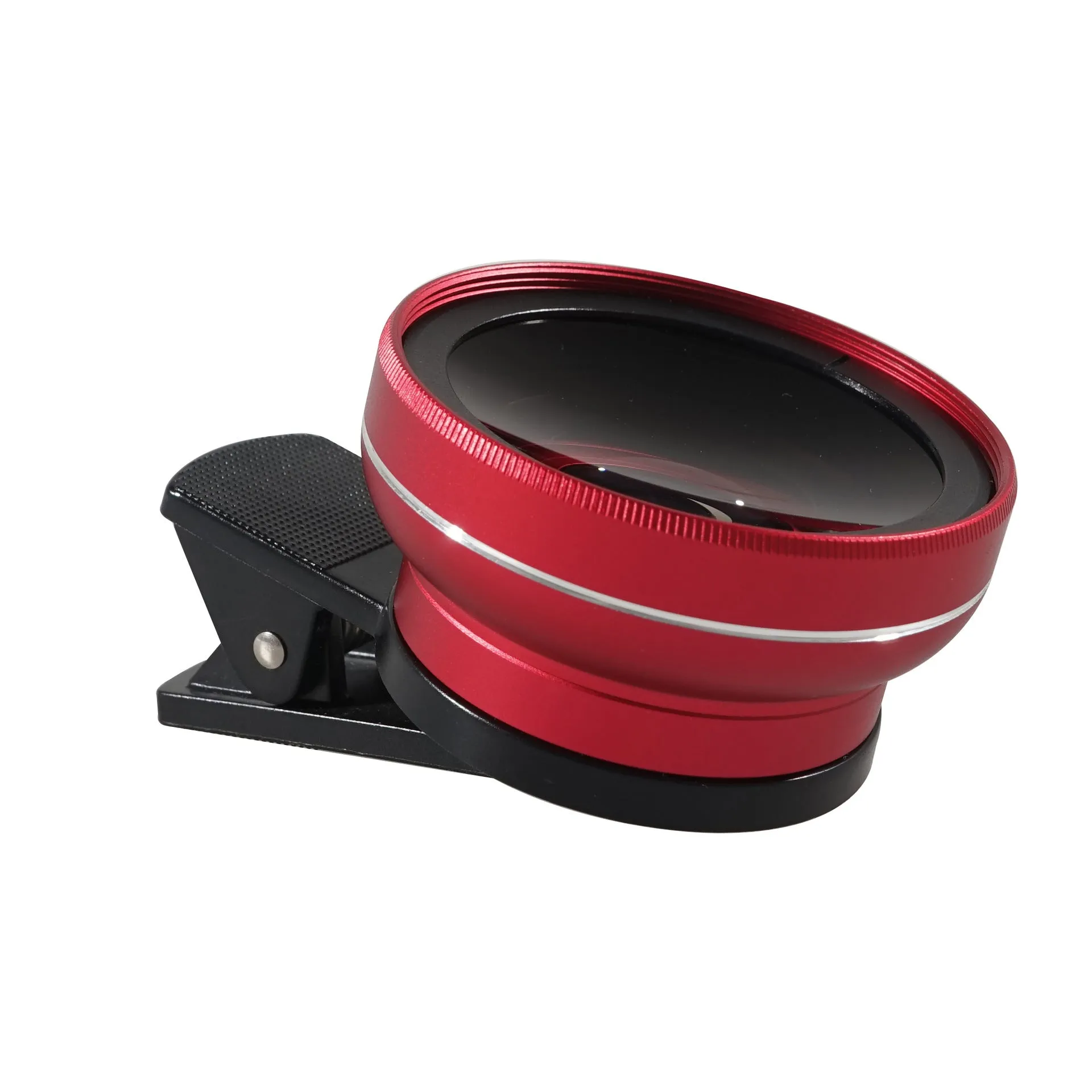 LIEQI 0.45X wide-angle and macro mobile phone camera lens attachment in silver finish