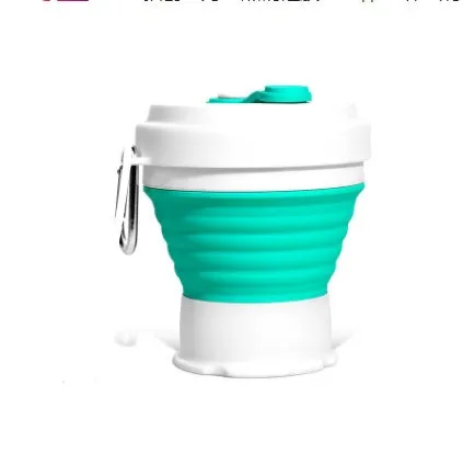 Blue silicone pinch cup for making instant slushy drinks, showing double-wall construction.
