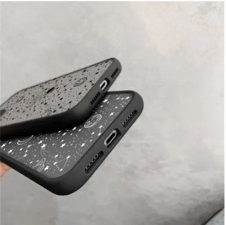 Star Universe skin sensation shell phone case in black and white for various iPhone models