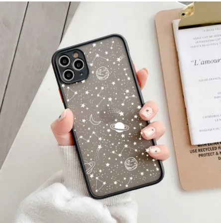 Star Universe skin sensation shell phone case in black and white for various iPhone models