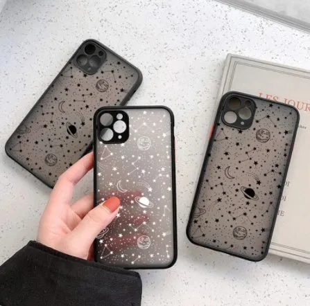 Star Universe skin sensation shell phone case in black and white for various iPhone models