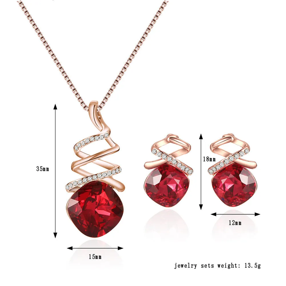 Women's alloy bridal jewellery set with adjustable water wave chain necklace and matching earrings.