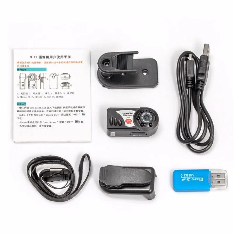 Black wireless Wi-Fi security camera with LCD screen and optical zoom lens