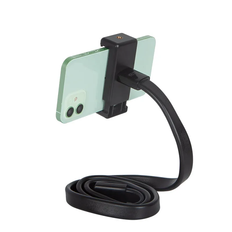 Flexible adjustable phone holder with silica gel hose and aluminium alloy mounting bracket
