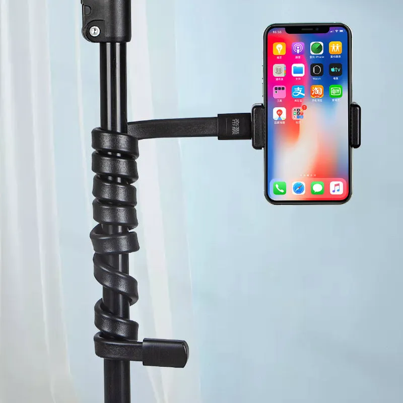 Flexible adjustable phone holder with silica gel hose and aluminium alloy mounting bracket